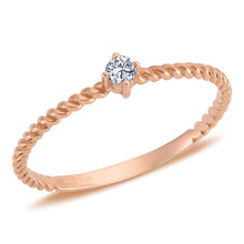 Load image into Gallery viewer, Twisted Solitaire Diamond Ring
