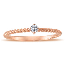 Load image into Gallery viewer, Twisted Solitaire Diamond Ring