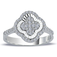 Load image into Gallery viewer, Diamond Clover Engagement Ring