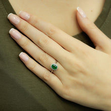 Load image into Gallery viewer, Emerald Halo Diamond Ring
