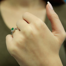 Load image into Gallery viewer, Emerald Halo Diamond Ring