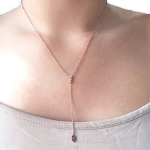 Load image into Gallery viewer, 14K Gold Diamond Lariat Necklace