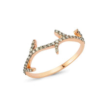 Load image into Gallery viewer, Cognac Colored Cluster Twig Ring