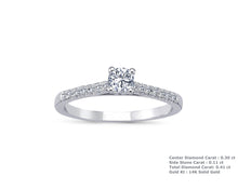 Load image into Gallery viewer, Four Prong Side Stone Ring