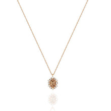 Load image into Gallery viewer, Oval Sapphire & Diamond Halo Necklace
