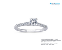 Load image into Gallery viewer, Round Center Diamond Ring With Round Accented Diamonds
