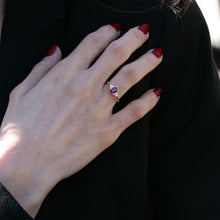 Load image into Gallery viewer, Ruby Ring with Side Diamond Stones