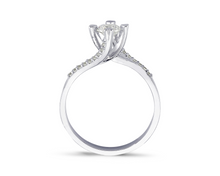 Load image into Gallery viewer, Side Stone Twisted Engagement Ring
