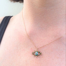 Load image into Gallery viewer, Diamond Evil Eye Necklace