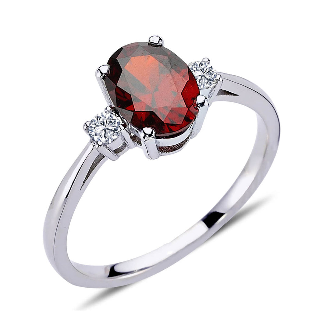 Garnet Diamond Ring