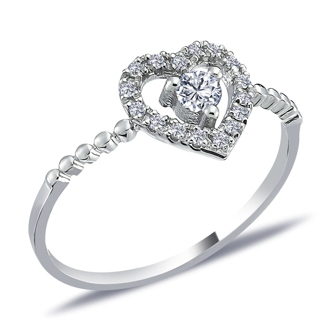 Heart Halo Diamond Ring