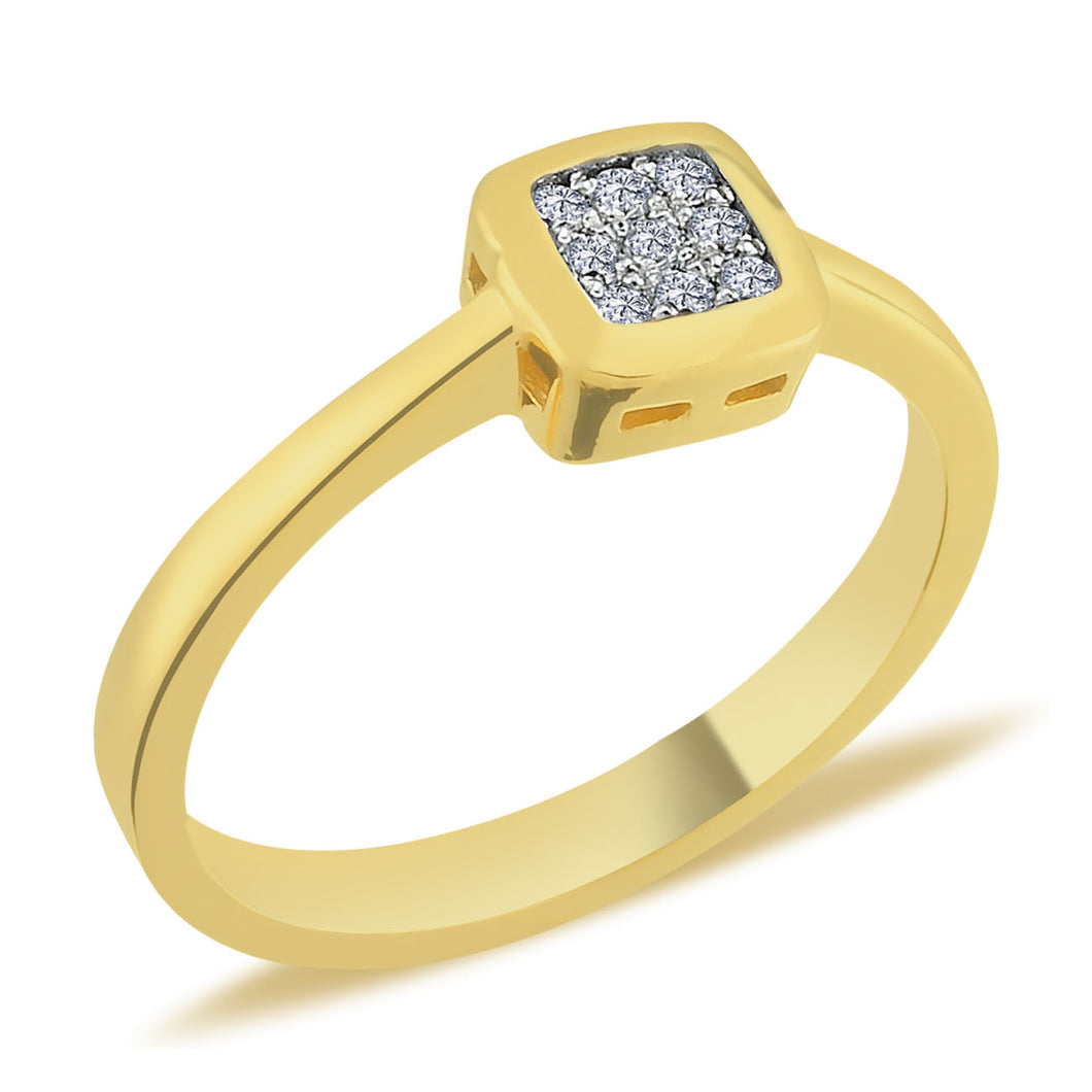 Square Setting Diamond Cluster Ring