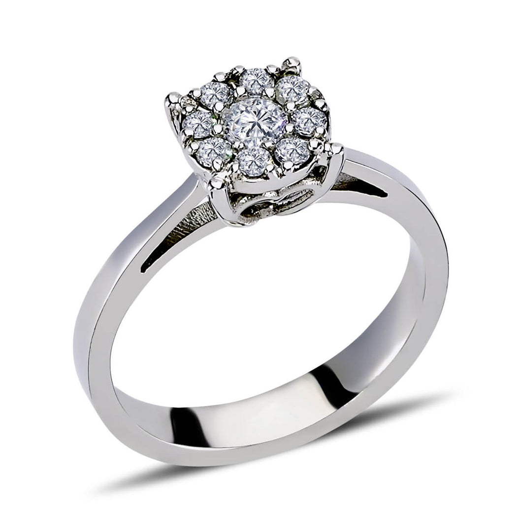 Diamond Cluster Engagement Ring