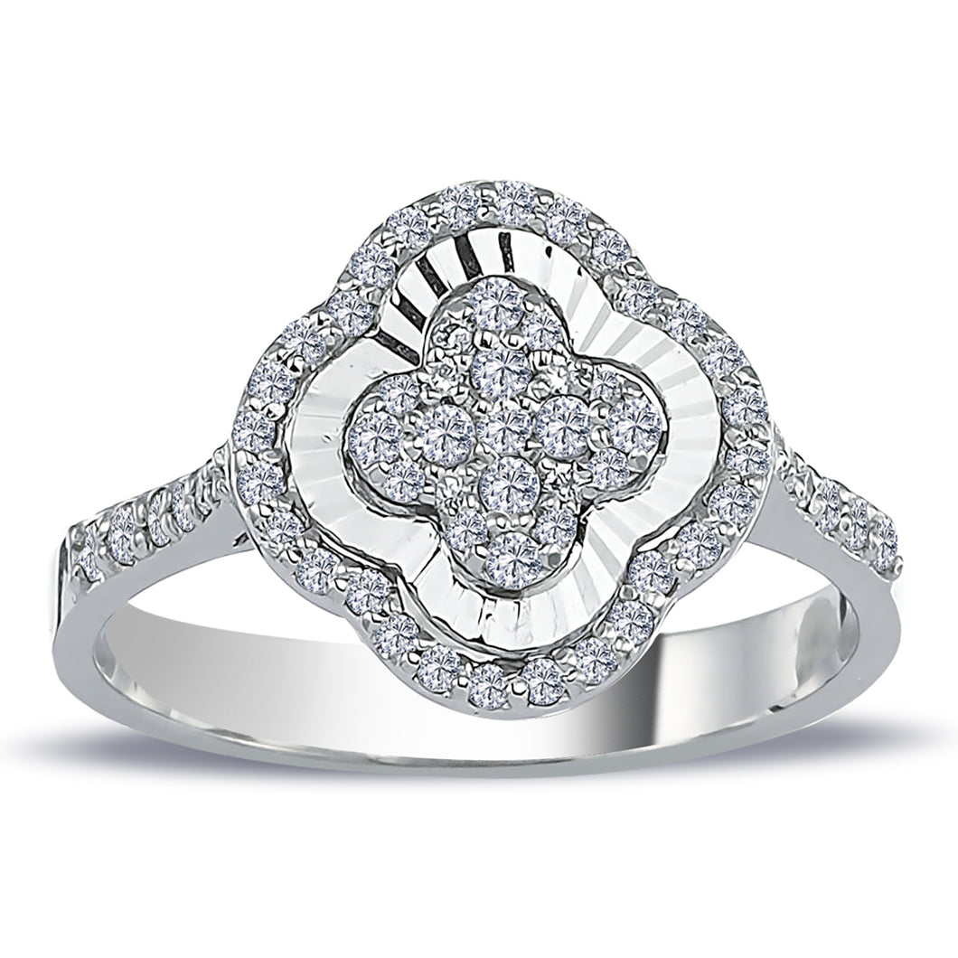 Diamond Clover Engagement Ring