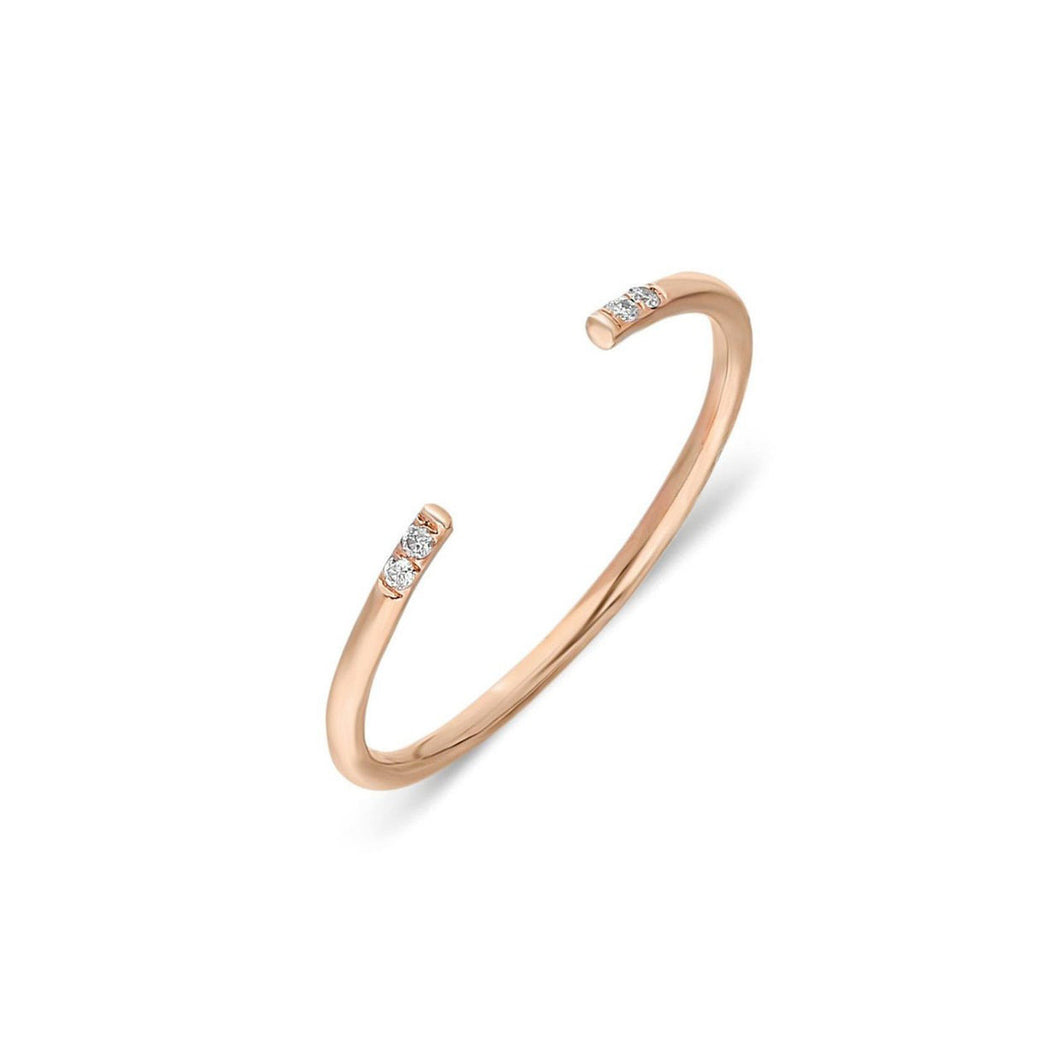 14K Gold Thin Diamond Ring