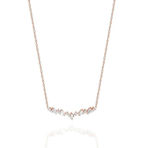 Scattered Baguette Diamond Necklace