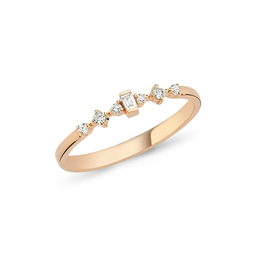 Baguette Round Diamond Ring