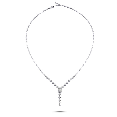 Diamond Drop Y Necklace