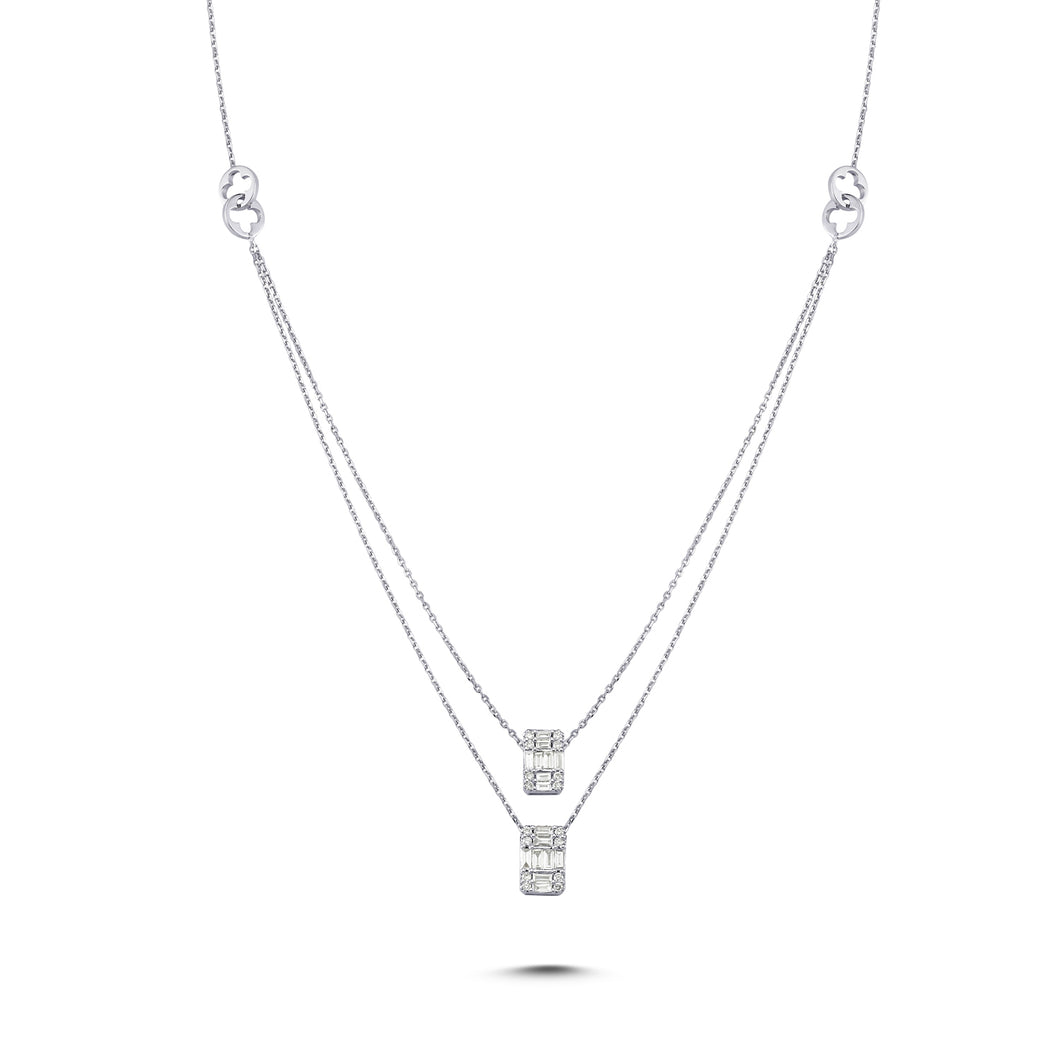 Pollia Double Layer Diamond Necklace