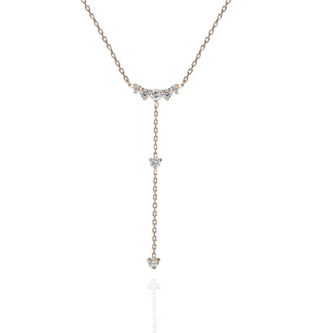 14K Gold Drop Y Necklace