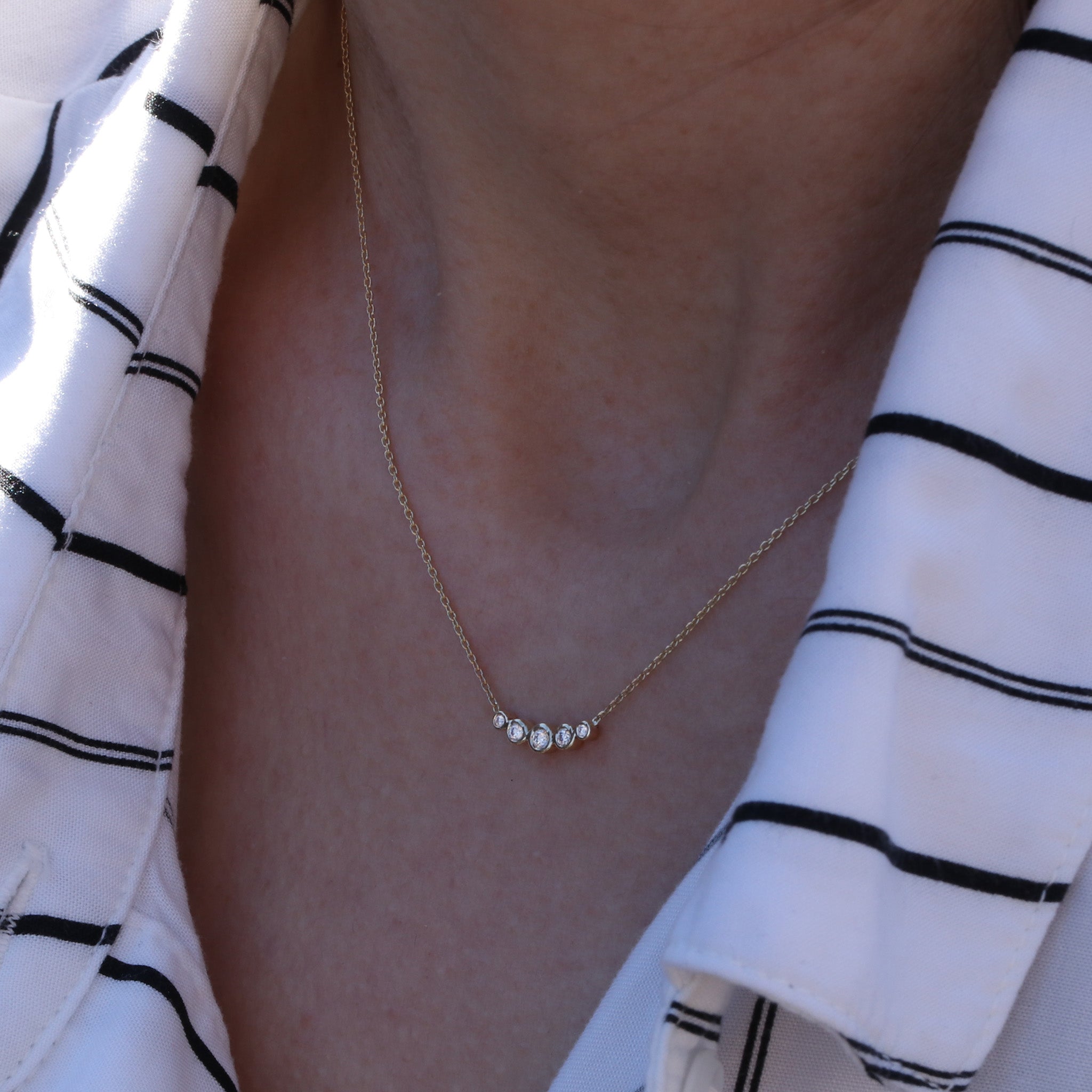 ASHI 5 Stone Lovebright Essential Diamond Necklace 9994HWJFGNKWG - Wiggins'  Jewelers