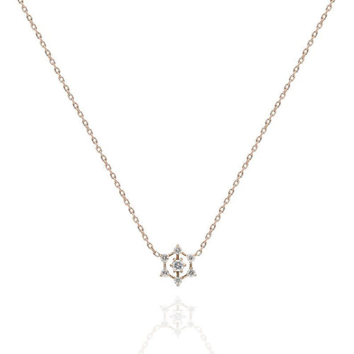 Open Hexagon Diamond Necklace