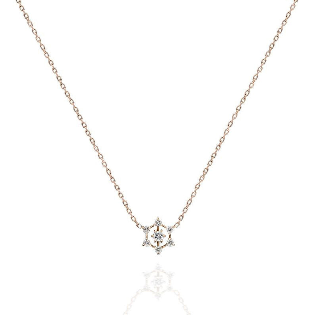 Open Hexagon Diamond Necklace