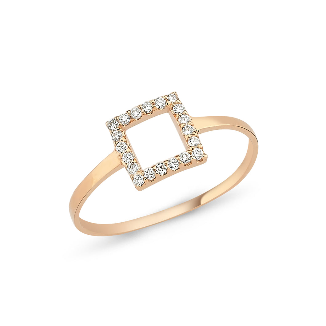 Open Square Diamond Ring