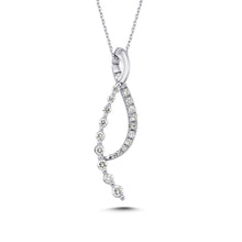 Load image into Gallery viewer, Outward Curved Diamond Necklace
