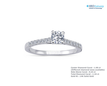 Load image into Gallery viewer, Round Center Diamond Ring With Round Accented Diamonds
