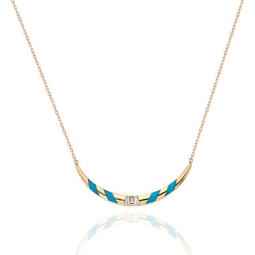 Turquoise Enamel Necklace