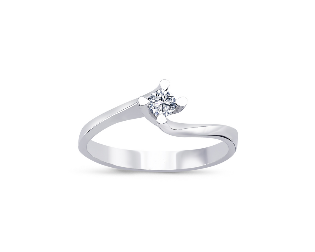 Twisted Solitaire Engagement Ring